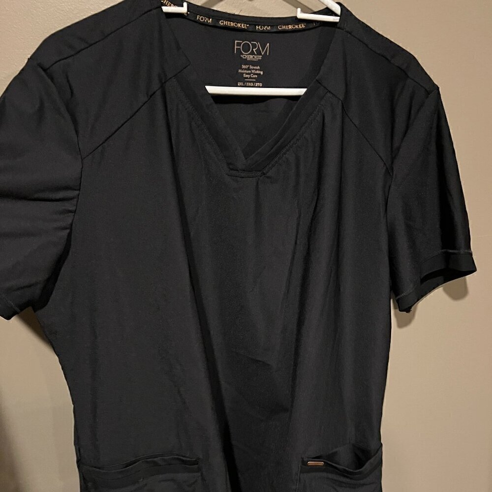 Cherokee Form Black Scrub Top